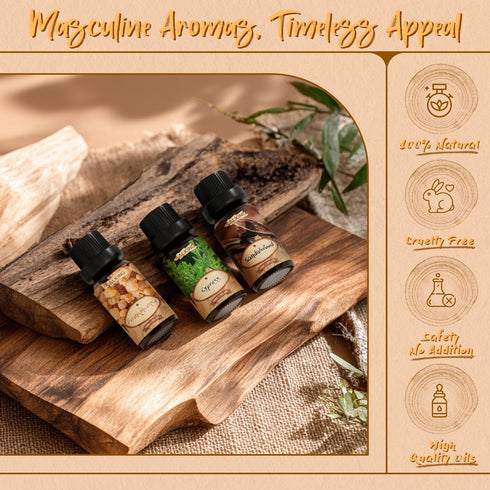 Set, SALKING Woody Essential Oils Gift Natural and Pure Aromatherapy Fragrance Oils for Diffuser, Humidifier, Massage