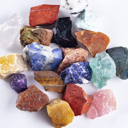 1 LB Bulk Rough Madagascar Stones Mix, Natural Raw Crystal Stones for Tumbling, Polishing, Healing - Large 1 inch