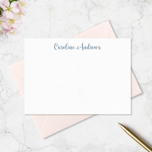 Set Set A7) Fairmont & Grove Personalized Note Cards and Envelope Stationery for Women - Flat Notecard Stationary