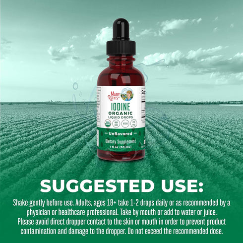 MaryRuth Organics Potassium Iodide - 1 Fl Oz, Iodine Drops, USDA Organic, Vegan, 1 Year Supply
