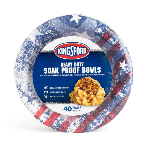 Kingsford Heavy Duty Soak Proof Paper Bowls, 16 oz, 40 Count for Barbecues, Picnics, Microwave Safe Disposable