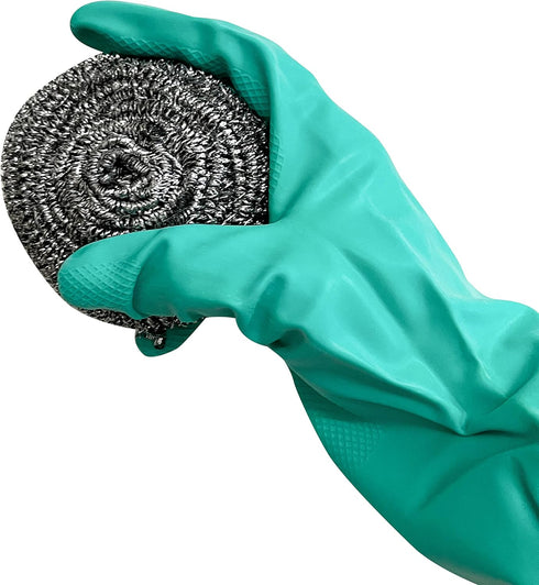 KingSeal Stainless Steel Scrubbers, Heavy Duty Scrub Pads, 50g Weight, 2 Packs of 12 (24 Count), Individually Wrapped