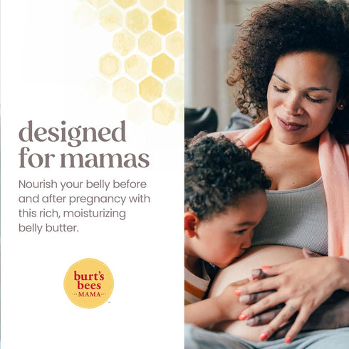 Burt's Bees Mama Belly Butter, Stretch Mark Cream for Pregnancy, Prenatal & Postnatal Tummy Skin Care, 6.5 Oz Tub