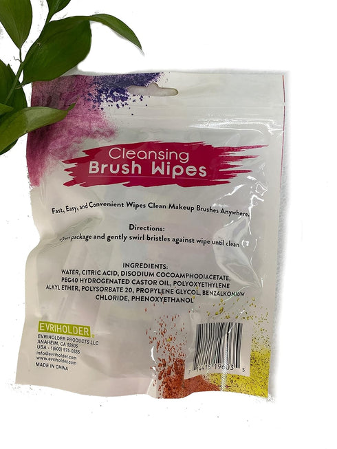 24 Individually Wrapped Makeup Brush Cleansing Cloths, Quick & Convenient Cleaner Wipe for Makeup Artists