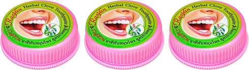 ISME RasYan Herbal Clove Toothpaste - 25g Pack of 3 for Bad Breath, Dental Plaque, and Teeth Whitening