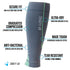 Thirty48 "The Sock Geeks" Cp Series Calf/Shin Splint Guard Compression Sleeves, 1 Pair, Gray/Green, Small