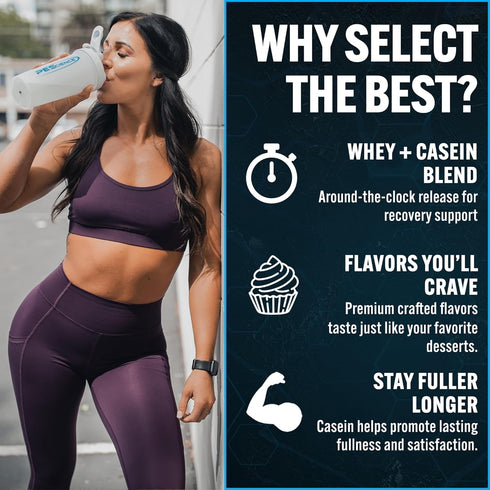 PEScience Select Protein Powder - Whey and Casein Blend, Low Calorie, Peanut Butter Cookie, 5 Servings