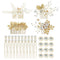 inSowni 36 Pack Gold Flower Leaf Bridal Wedding Hair Side Combs, U-shaped Pearl Hair Pins, Rhinestone Hair Clips
