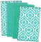 DII Cleaning Collection Multi-Purpose Microfiber Dishtowel Set, Teal Lattice