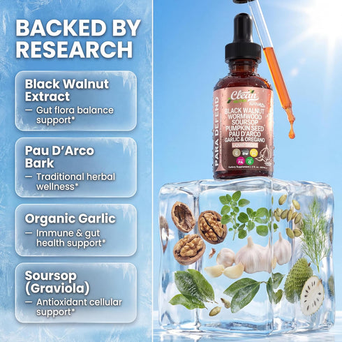 para Defend Wormwood Black Walnut Cleanse for Humans Drops Liquid Soursop Garlic Pumpkin Seed PAU D'Arco Oil of Oregano