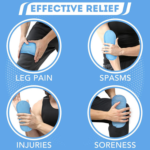 Reusable Gel Ice Packs (2 Pack) - FSA HSA Approved Large Size for Body Pain and Injuries, Cold Compress