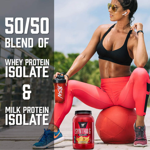 BSN SYNTHA-6 Isolate Protein Powder, Strawberry Milkshake Flavor, 24 Servings
