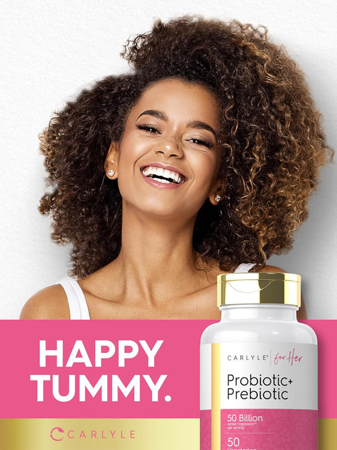 Carlyle Prebiotic & Probiotic for Her, 50 Capsules | 50 Billion Active Organisms Per Serving | Vegetarian Supplement