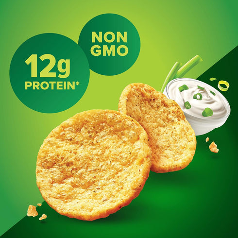 Popped Crisps Sour Cream & Onion Gluten Free Non-GMO High Protein Snack 12g Protein 12 Count