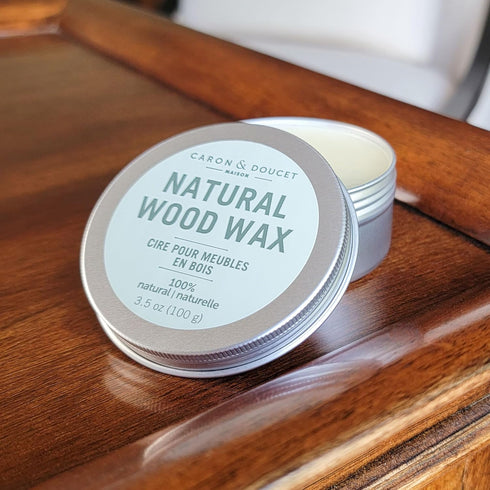 CARON & DOUCET Natural Wood Conditioning Vegan Wax Finish 3.5oz - Plant Based, Orange Scented