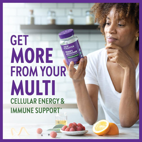 New Chapter Women’s Multivitamin Gummies - 66% Less Sugar, Women’s Gummy Vitamins with Vitamin C, D3 & Zinc, Non-GMO, Gluten Free, Berry-Citrus, 75ct
