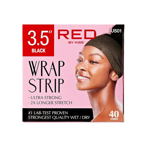 Red by Kiss Hair Wrapping Strip - Ultra Strong 2X Longer Stretch, 40 Strips for Wet/Dry Hair, White, 1 PACK