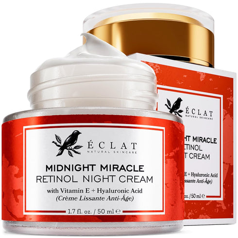 Retinol Night Cream - 2.5% Retinol and Hyaluronic Acid, Anti Aging Face Moisturizer for Hydration and Firming
