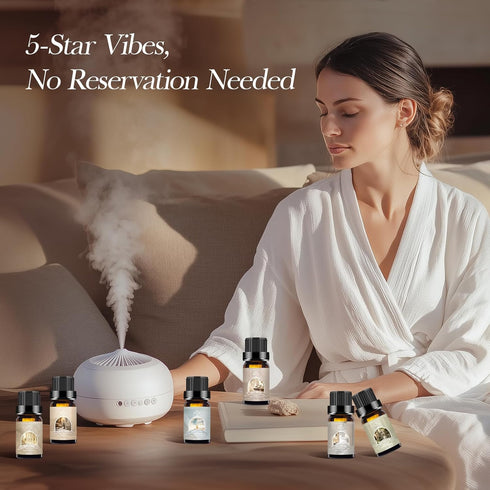 Set 6x10ml Pack- Auelife Hotel Collection Diffuser Oil - Luxury Hotel Scent Essential Oils for Diffuser - Fragrance Oil