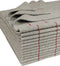 Microfiber Towel, Silver with Red Stripes, 16 by 16 Inches, Pack of 12