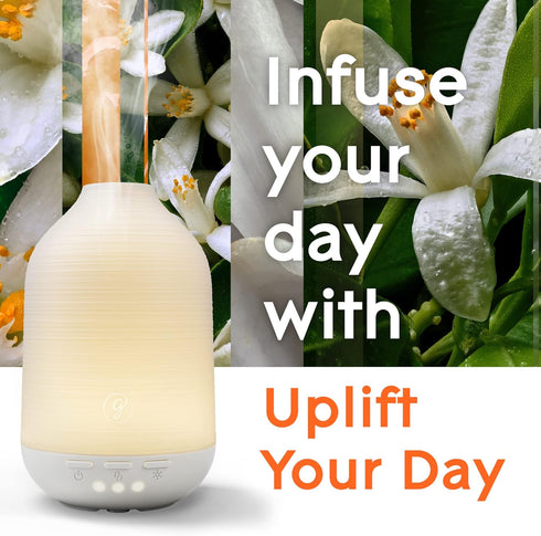 Glade Aromatherapy Diffuser & Essential Oil, Uplift Your Day Scent, Air Freshener for Home, Notes of Orange & Neroli,