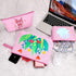 10 Pieces Cotton Canvas Makeup Bag with Bottom and Strap, Multi-Purpose Cosmetic Pouch, Blank DIY Craft Bag (Pink, L)