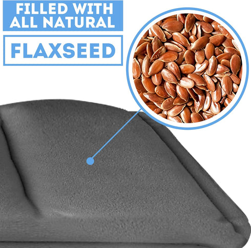 Weighted Microwavable Heating Pad - FSA HSA Approved, Soft Plush Cover with Natural Flaxseed (Small, Grey)