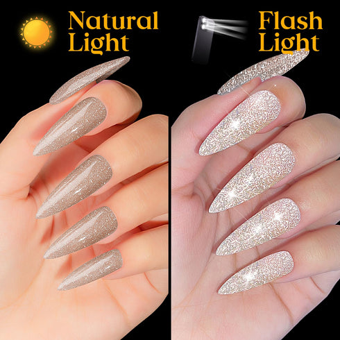 MIZHSE Reflective Glitter Gel Nail Polish - Shimmery Gel Polish Set 10ml for Nail Art Varnish DIY at Home