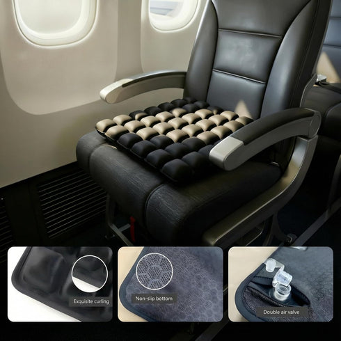 Petixol Inflatable Seat Cushion for Airplane TravelPress-to-Inflate Without Pump,Decompression Cushion, Portable