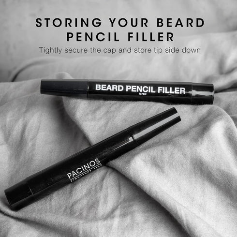 Pacinos Beard Pencil Filler - Waterproof, Long Lasting Coverage & Natural Finish for Beard, Moustache, Eyebrows - Dark