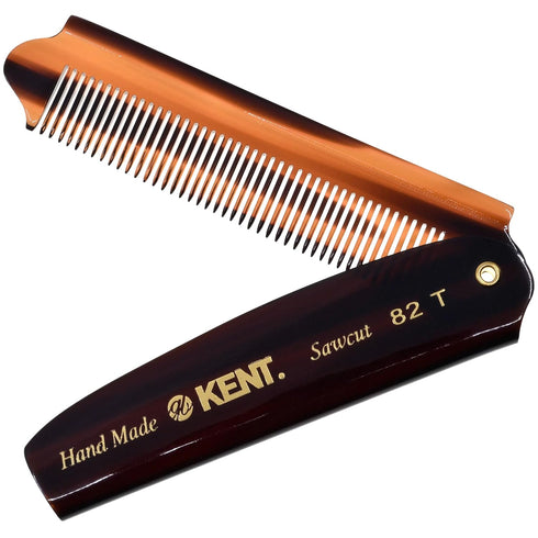 Kent 82T 4" Handmade Pocket Comb for Men, Fine Tooth Hair Straightener for Grooming, Made in England