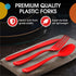 100 Pcs Heavy Duty Red Plastic Disposable Spoons - Red Disposable Cutlery, Flatware, Silverware for Parties, Weddings