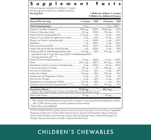 MICHAEL'S Health Naturopathic Programs Children’s Chewables - 120 Vegetarian Wafers - Multivitamin & Mineral Supplement