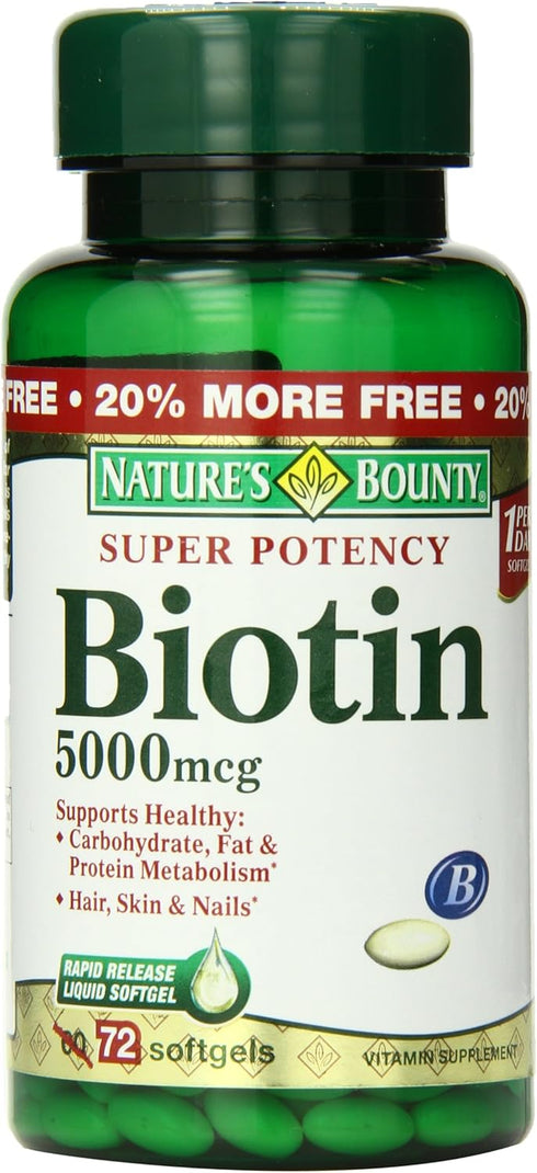 Nature’s Bounty Biotin 5000 mcg, 72 Rapid Release Softgels
