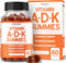 ADK Gummies Vitamin D3 K2 Gummies (60 Sugar Free Gummies) - Vitamin D3 K2 10000iu/5000iu - Vegan, Non-GMO