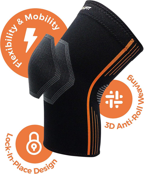 Pack 1 NeoAlly - Medical-Grade Knee Compression Sleeve, Power Lifting Knee Sleeves with Secure-Fit for Crossfit Knee