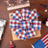 Whaline 2 Rolls 4th of July Wired Edge Plaids Ribbon Red Blue Plaids 2.5 Inch for Independence Day Gift Wrapping