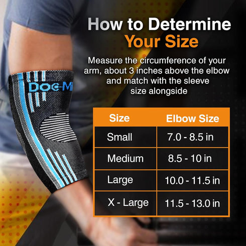 Doc Miller Compression Elbow Brace for Tendonitis, Bursitis, Tennis, Arthritis Pain Relief, 2 Packs