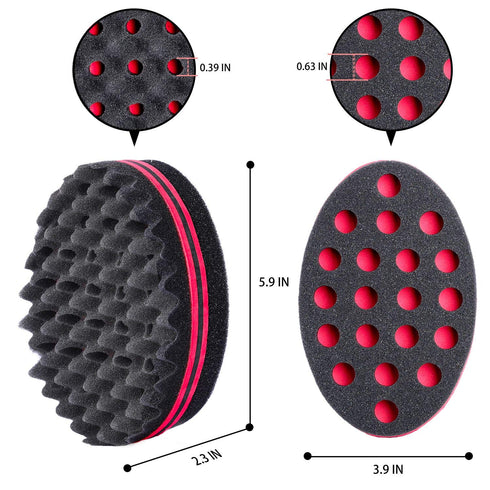 Magic Twist Hair Sponges Set, Big Holes Sponge Brush for Hair, Curling Sponge Glove for Men Women with Metal Afro Pick