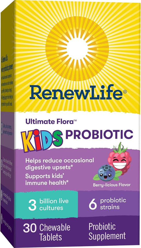 Renew Life Kids Probiotic Gummies, 30 Gummies, Supports Digestive & Immune Health, Raspberry Flavor