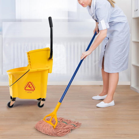 Heavy Duty Mop Head, MATTHEW CLEANING, Commercial Replacement for Floor Cleaning, Pack of 6