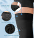 MGANG Medical Thigh High Compression Stockings - Open Toe, 20-30 mmHg, Black XXL, for Varicose Veins
