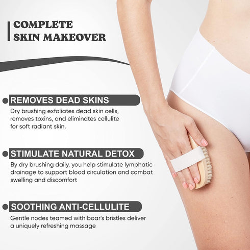 Lymphatic Drainage Paddle Wood & Dry Skin Brush, Anti Cellulite Tools for Healthier Lymphatic Drainage System