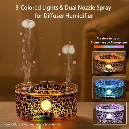 Paxeer Humidifier,300ml 4 3 Flame Fire Essential Oil Diffuser Aromatherapy Diffuser with Remote Control, Auto Shut-Off