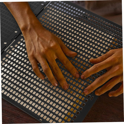 Home Braille Writing Tool for Beginners Durable Line Cell Fingerboard with Braille Characters Learning Aid for Visually