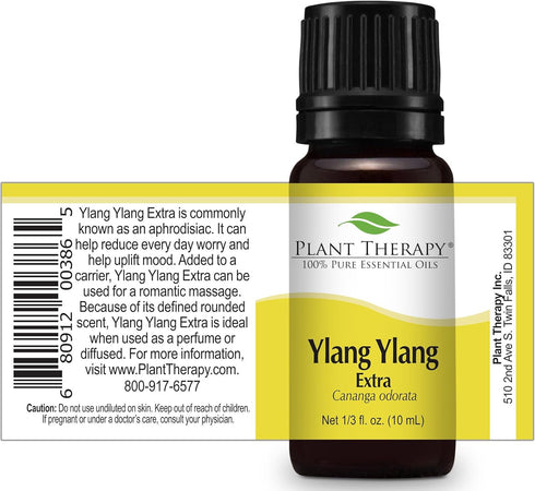 Plant Therapy Ylang Ylang Extra Essential Oil - 10 mL (1/3 oz) 100% Pure, Undiluted, Therapeutic Grade