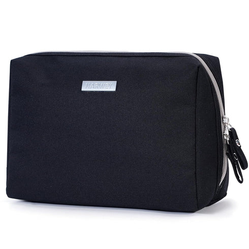 Narwey Makeup Bag Travel Cosmetic Organizer Toiletry Bag with Compartments for Women Girls (Large, Black)