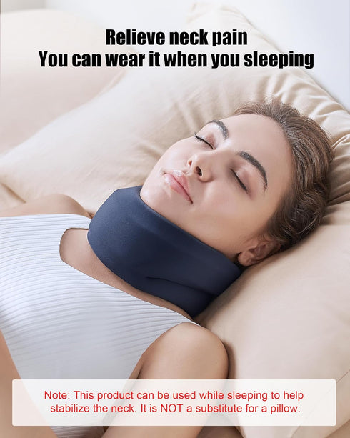 Neck Brace for Sleeping - Cervical Collar Relief Neck Pain and Neck Support Soft Foam Wraps Keep Vertebrae Stable