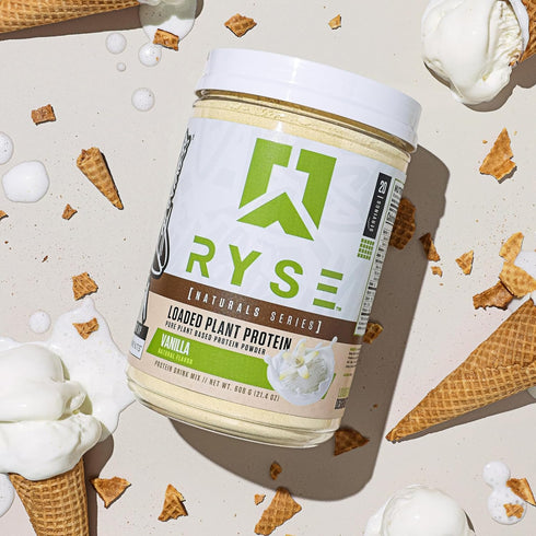 RYSE Naturals Series Loaded Plant Protein - 20g Protein from Pea, Chickpea, & Barley Rice - 20 Servings (Vanilla), Zero