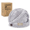 myHomeBody Hair Towel Wrap, Luxury Quick Drying Turban, Ultra Soft Charcoal Fiber Cap (Gray)